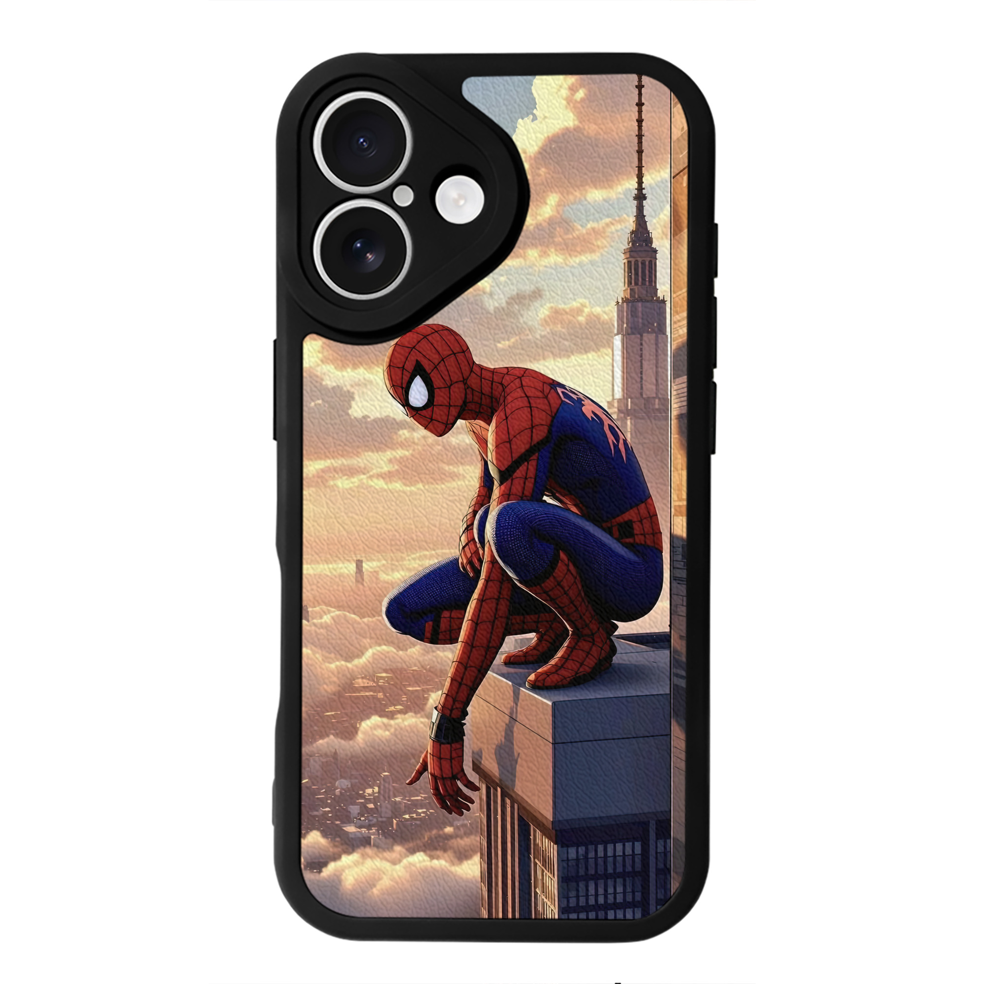（画像用） Spider Man スパイダーマン 【iPhone 16シリーズ対応】シリコンスマホケース（レザー調） 材質：シリコン